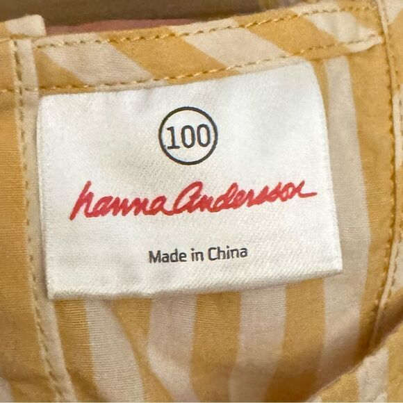 Hanna Andersson Size 100/4 Mustard Yellow Pinstripe Sleeveless Dress - Picture 10 of 12